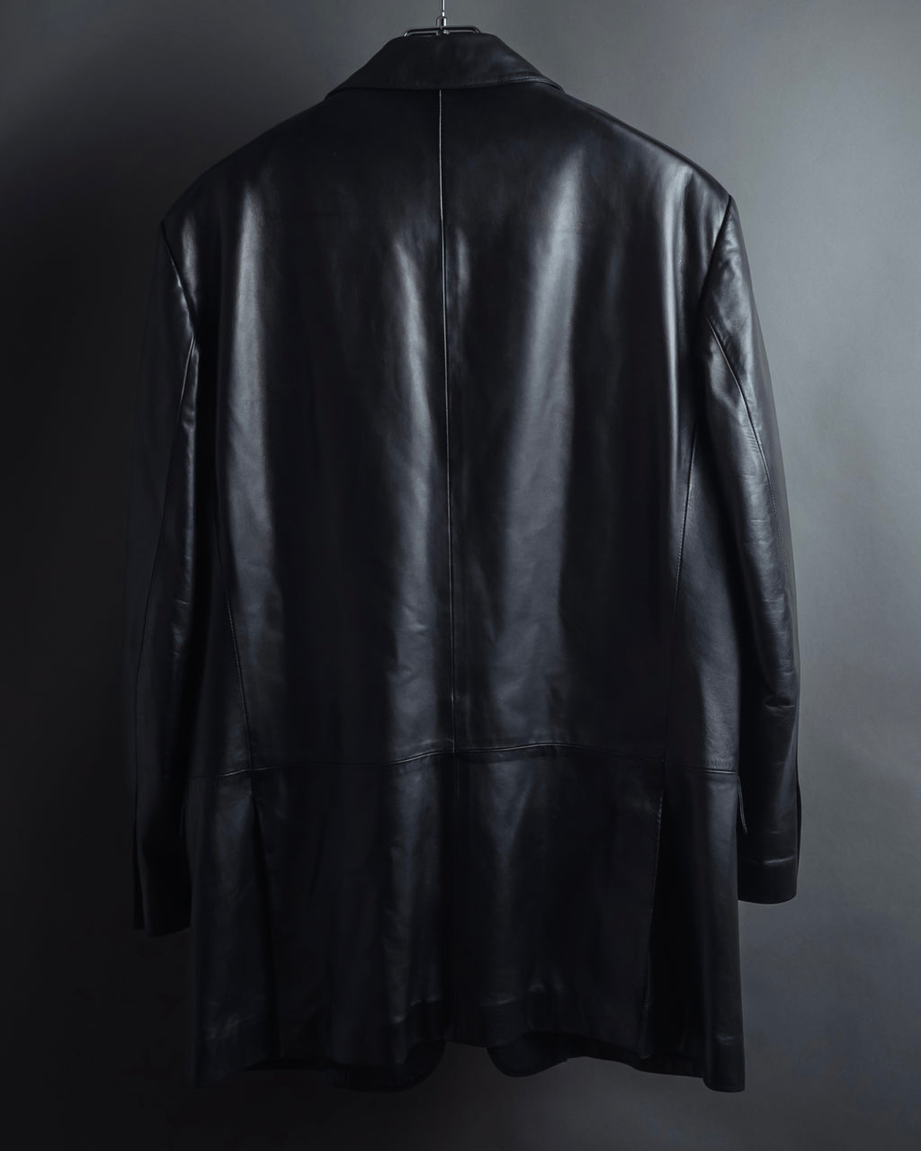 "Salvatore Ferragamo" Straight silhouette leather tailored jacket