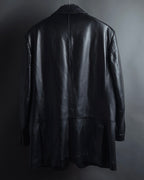 "Salvatore Ferragamo" Straight silhouette leather tailored jacket