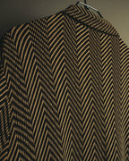 “CELINE” 90’s-00’s Chevron patterned long shirt dress