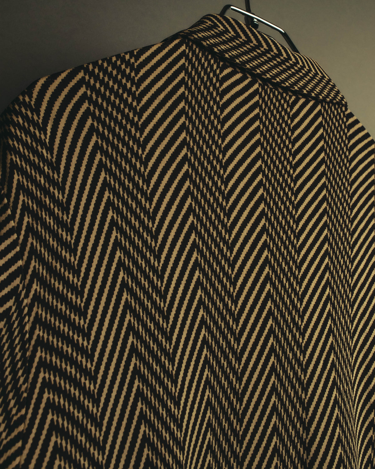 “CELINE” 90’s-00’s Chevron patterned long shirt dress