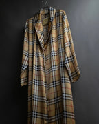 "BURBERRYS" Nova check maxi length silk gown coat
