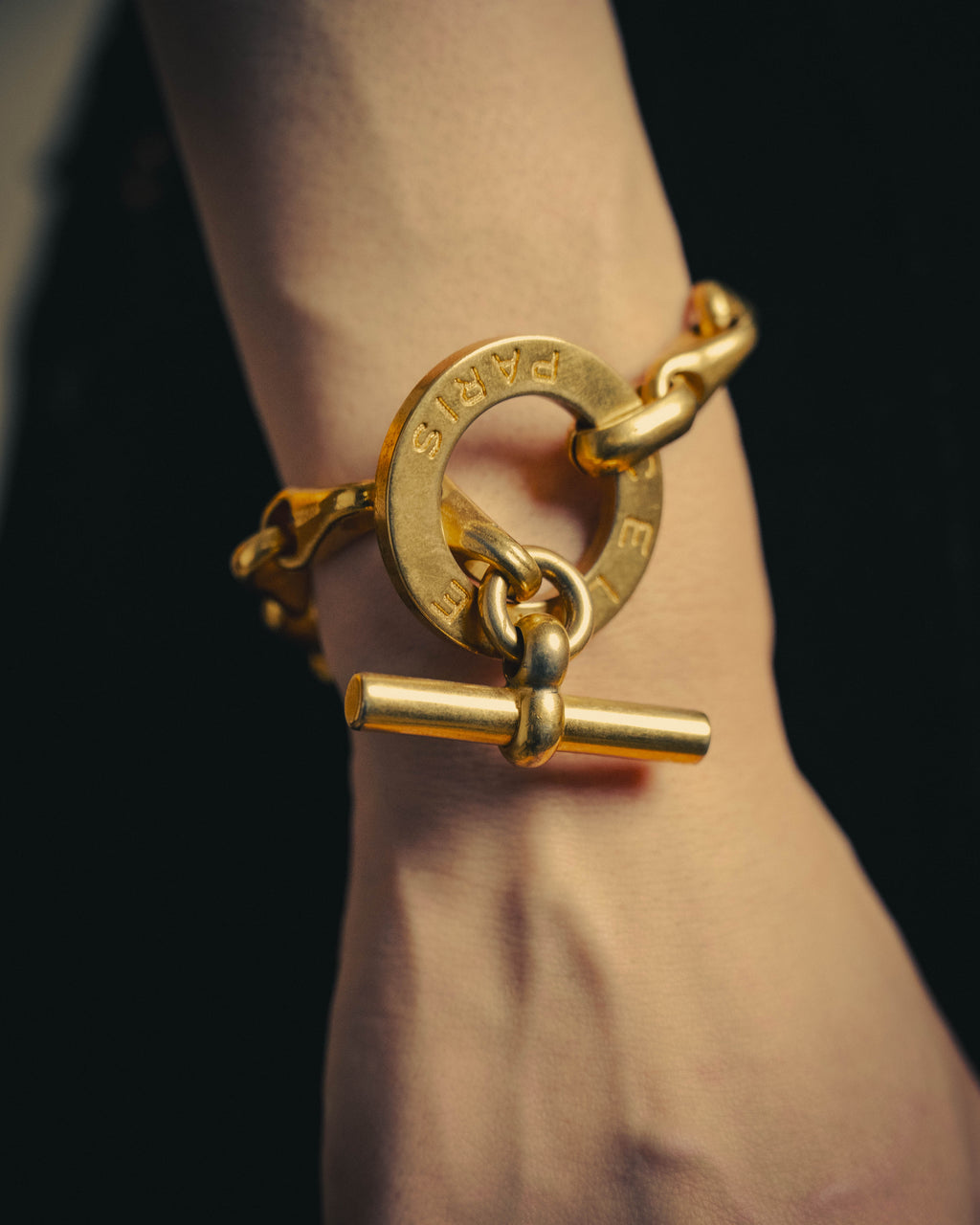 –SPECIAL– "CELINE" 90's Sculptural toggle chain bracelet