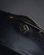 "PIERRE BALMAIN" 80’s-90’s box calf gold bar top handle bag