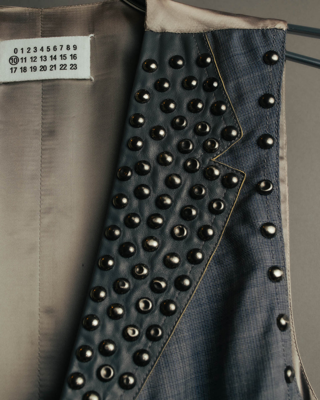 -SPECIAL- “Maison Martin Margiela” 07SS Studded wool leather tailored vest