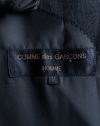 "COMME des GARCONS
HOMME" Notch lapel tailored jacket & wide tapered slacks charcoal gray set up
