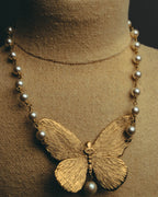 -SPECIAL- “Dior” 2023-24’s Sculpted butterfly pearl long necklace
