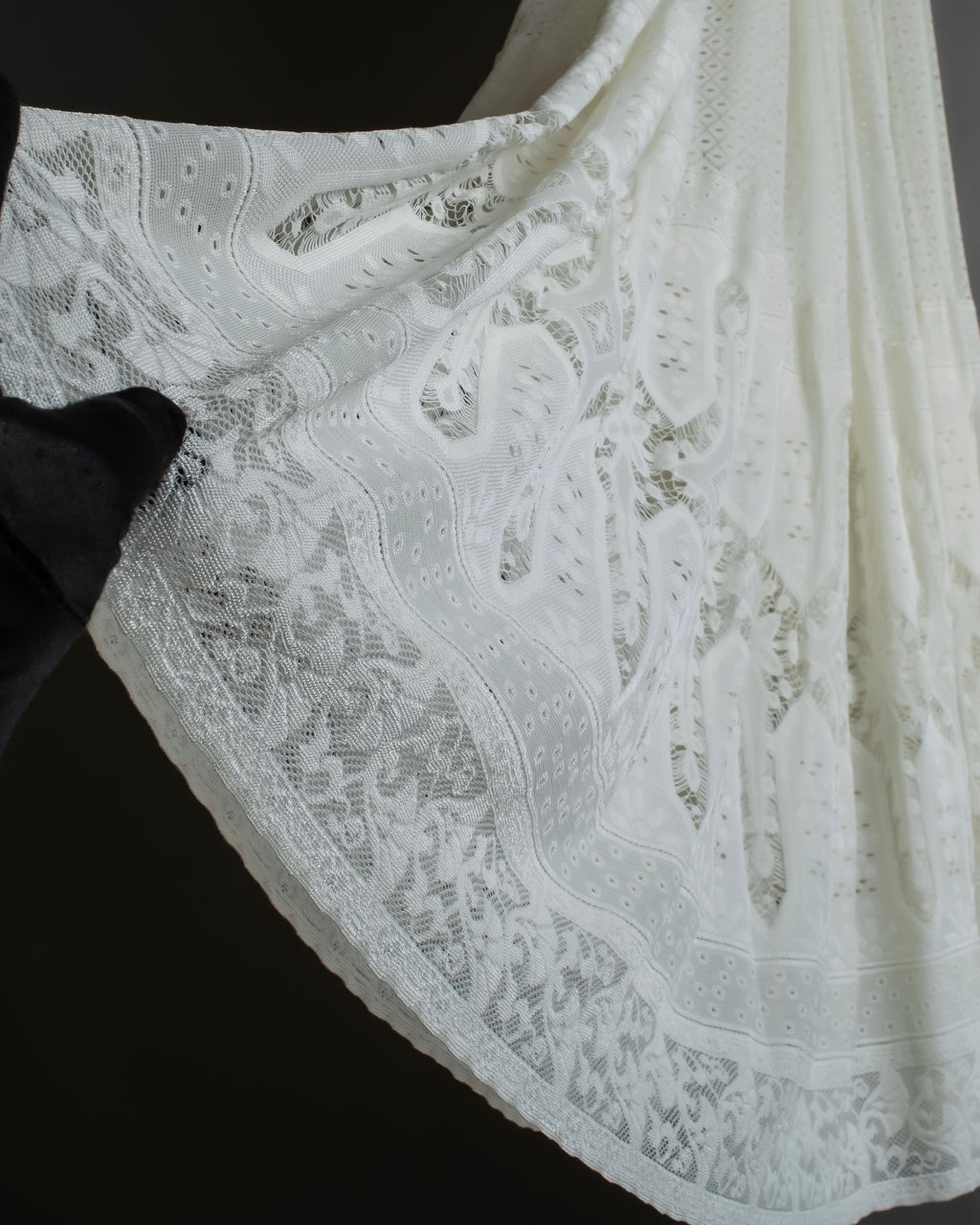 "YOHJI YAMAMOTO" 1992SS eyelet cutwork lace design long skirt