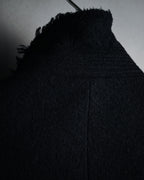 –SPECIAL– "tricot COMME des GARÇONS" 2004AW Fringed cut-off boiled wool tailored jacket