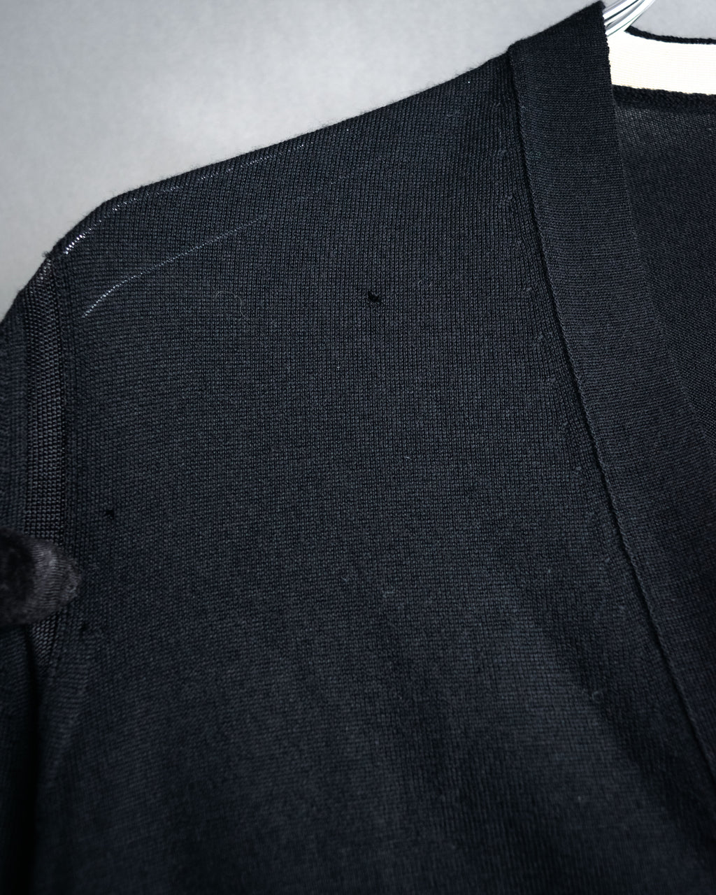 “CELINE” 2010’s Contrast placket wool silk cardigan