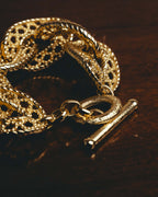 -SPECIAL- “Christian Dior” 70’s-90’s Sculptural openwork gold tone chain bracelet