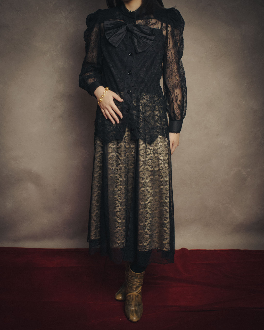 -SPECIAL- “GUCCI“ 2017-18 Fall winter lace bow blouse