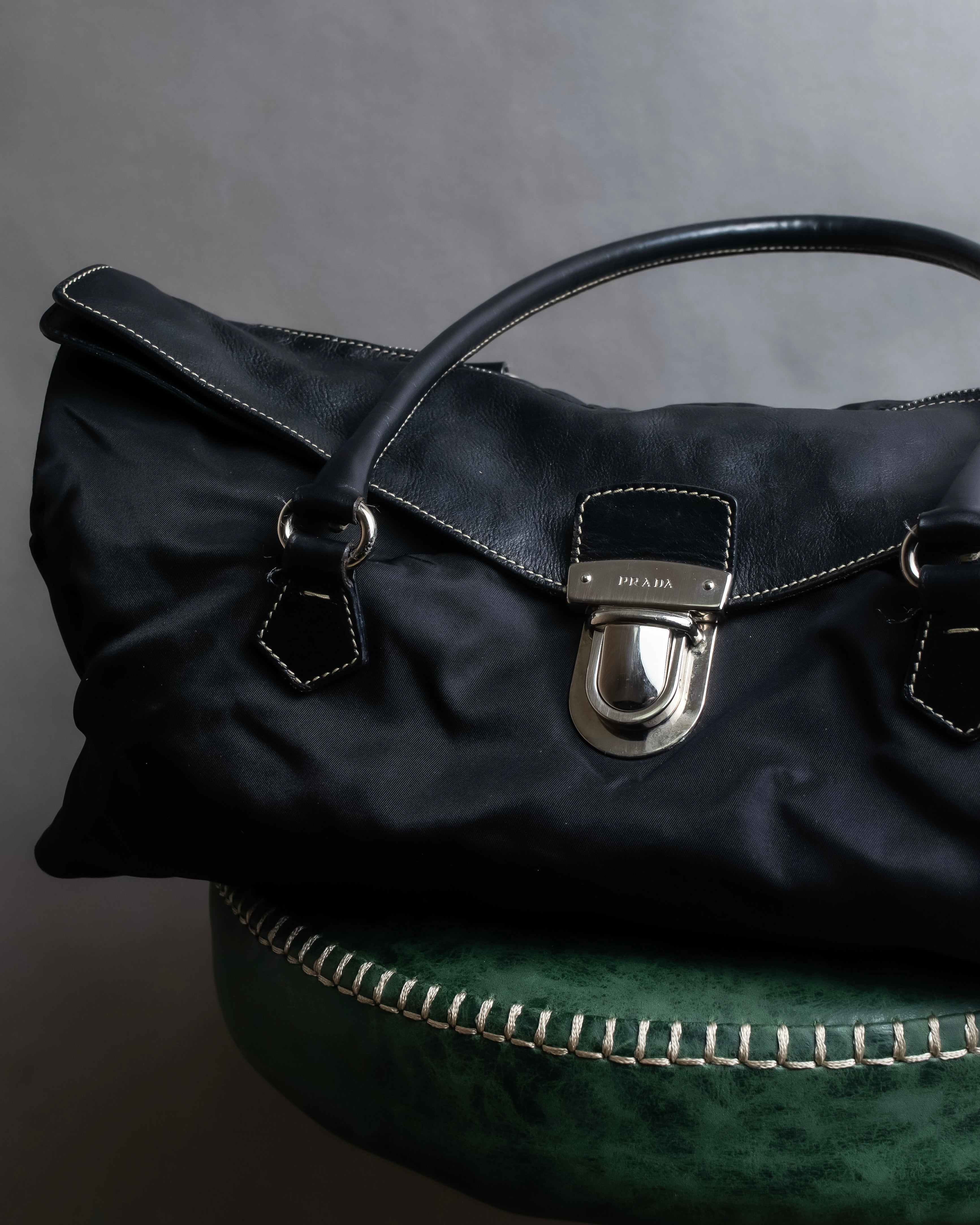 "PRADA" Nylon leather combination one shoulder bag