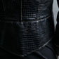 "CHANEL" Crocodile look synthetic leather jacket