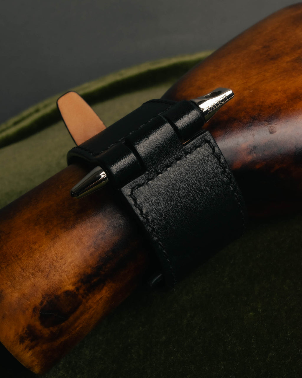 “LOEWE” 2010’s-2020’s industrial leather cuff bracelet