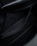 "YVES SAINT LAURENT" 80's-90's Wood toggle design pebbled leather bag