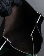 "GUCCI" Metal handle detail brown leather bag