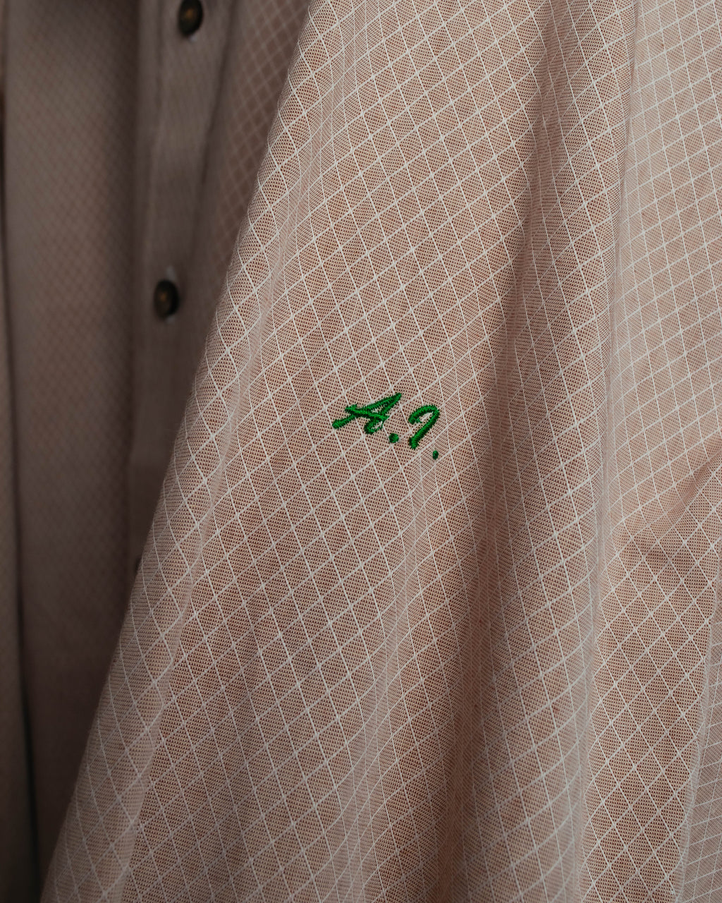 "CELINE" 80's-00's Classic diamond check long sleeve dress shirt