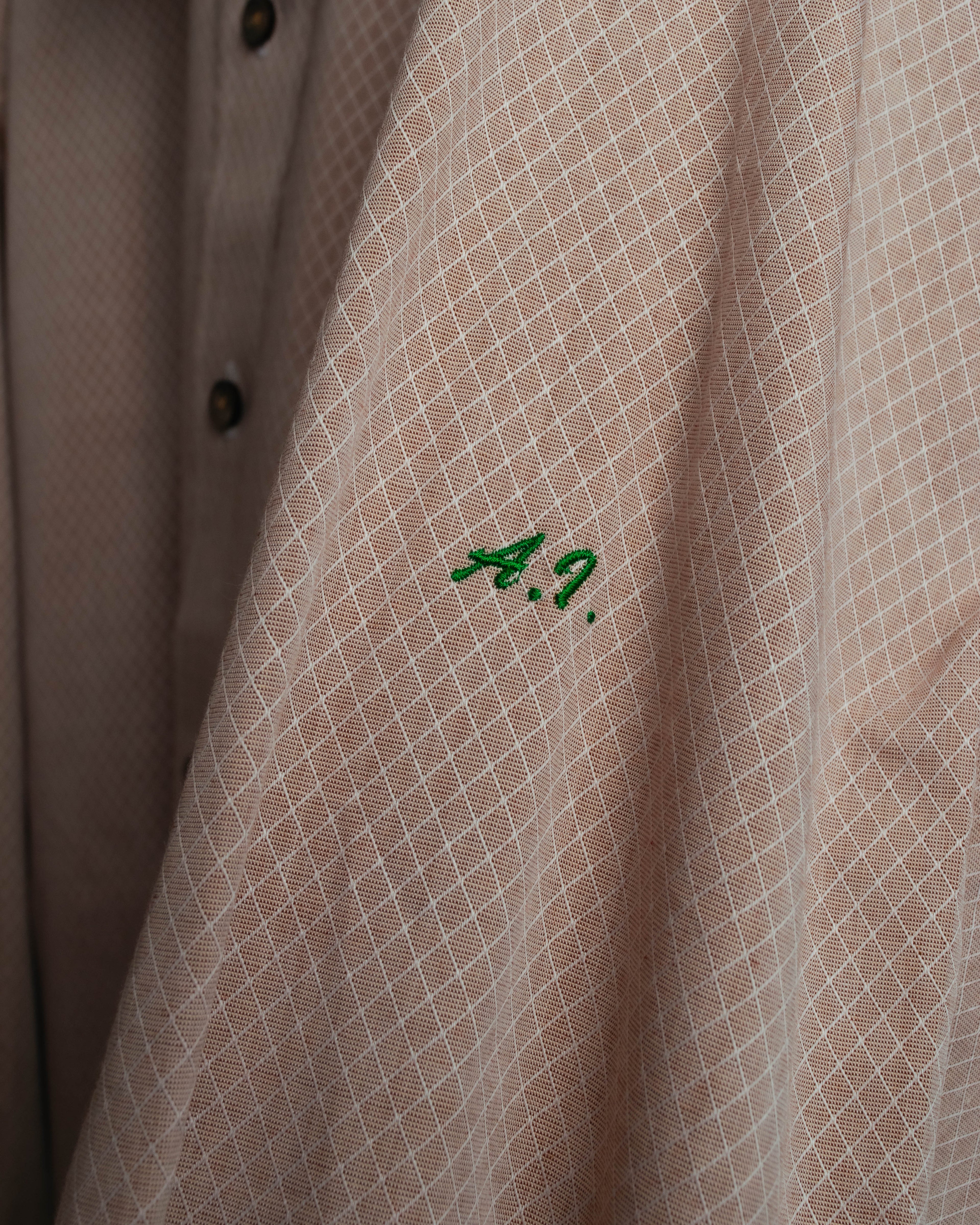 "CELINE" 80's-00's Classic diamond check long sleeve dress shirt