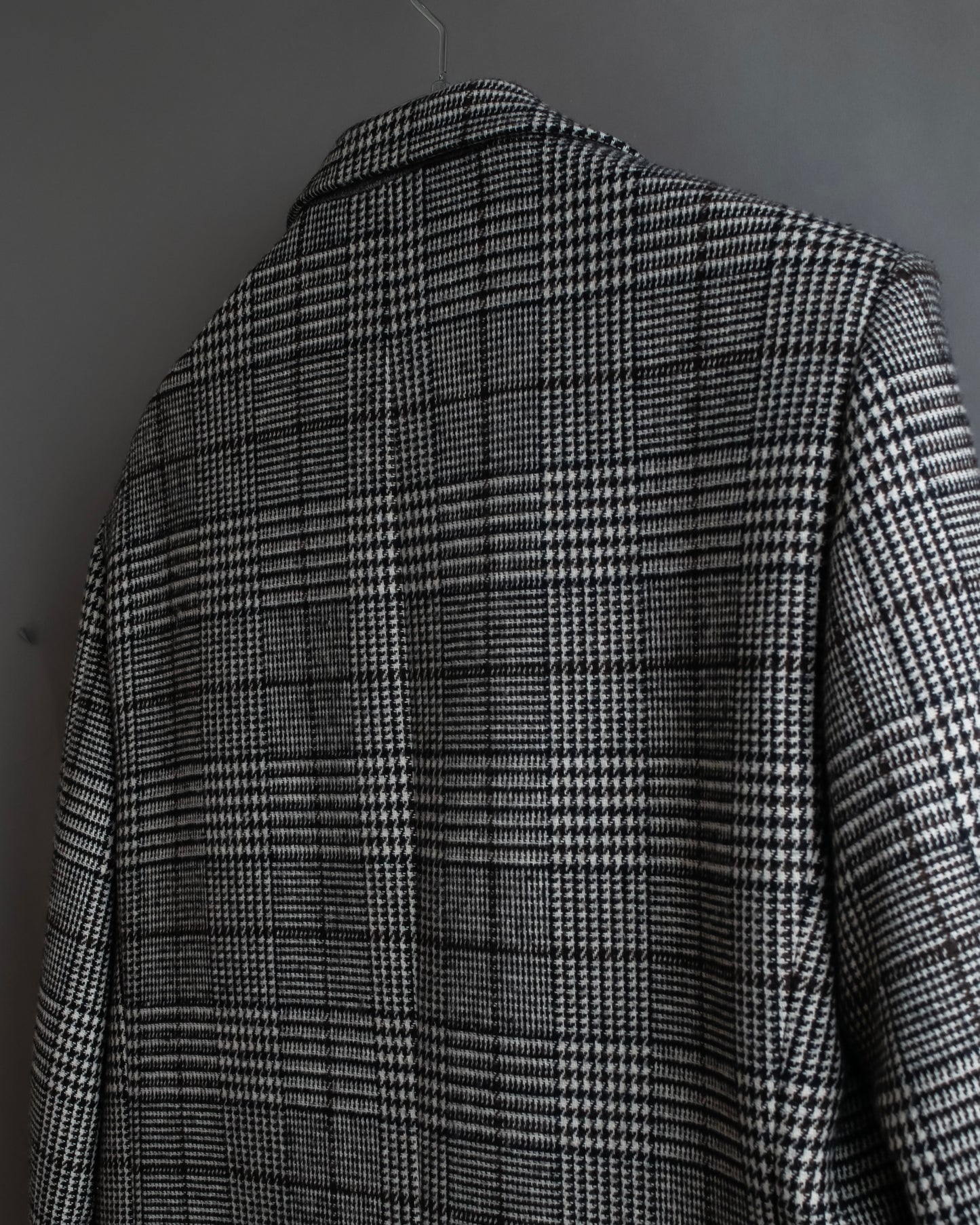 "RAF SIMONS" 20-21AW Glen check pattern tailored shape coat