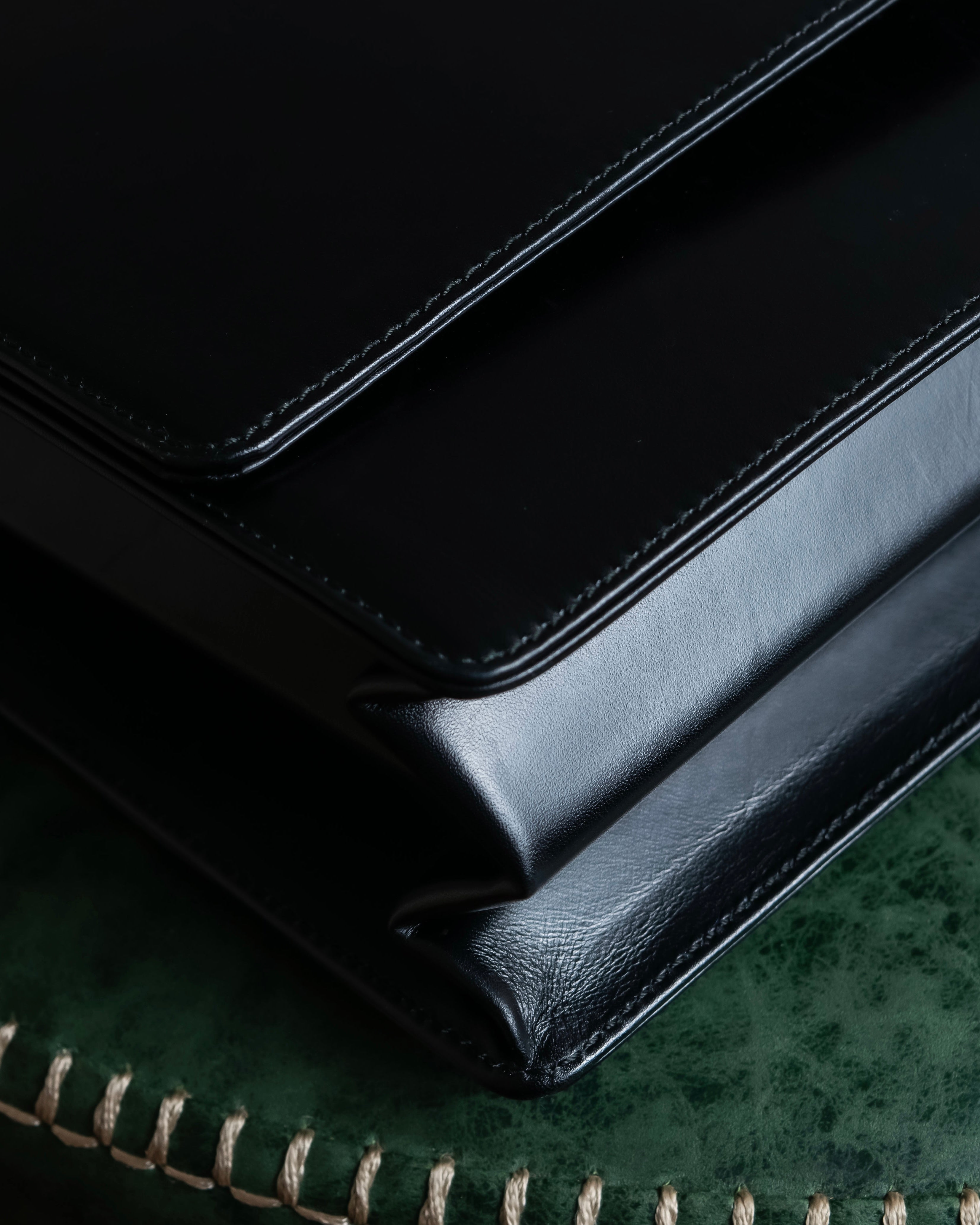 "PRADA" Structured top handle leather bag