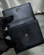 "Louis Vuitton" Horizontal Stripe Compact Leather Wallet