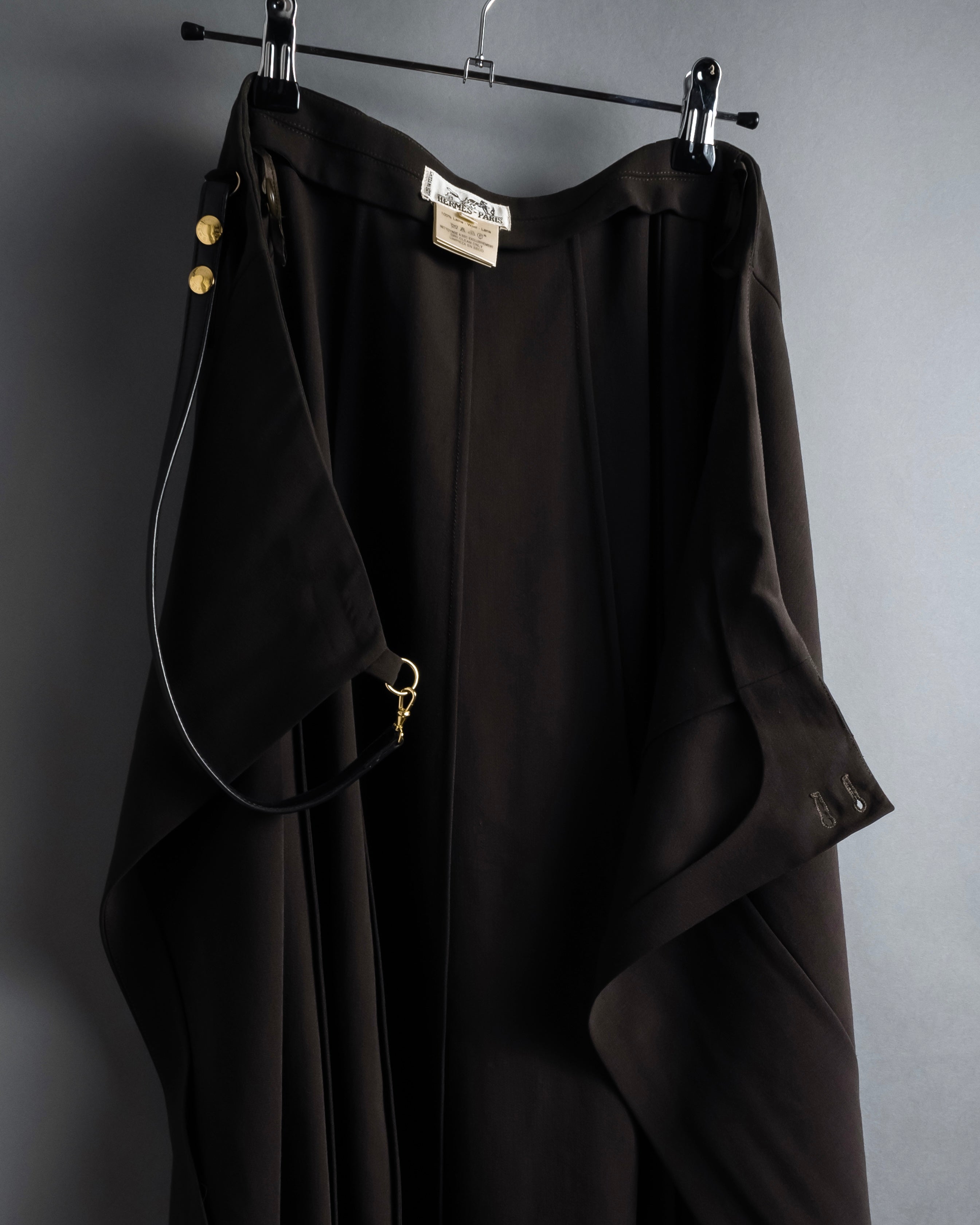 "HERMES" 90's Gold parts design derived from horse tack flared skirt