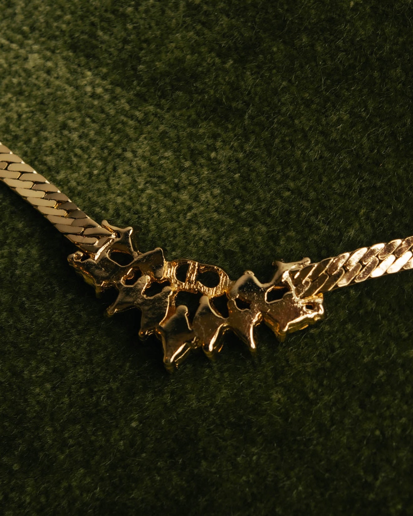 "Christian Dior" 80's-90's Rhinestone logo necklace