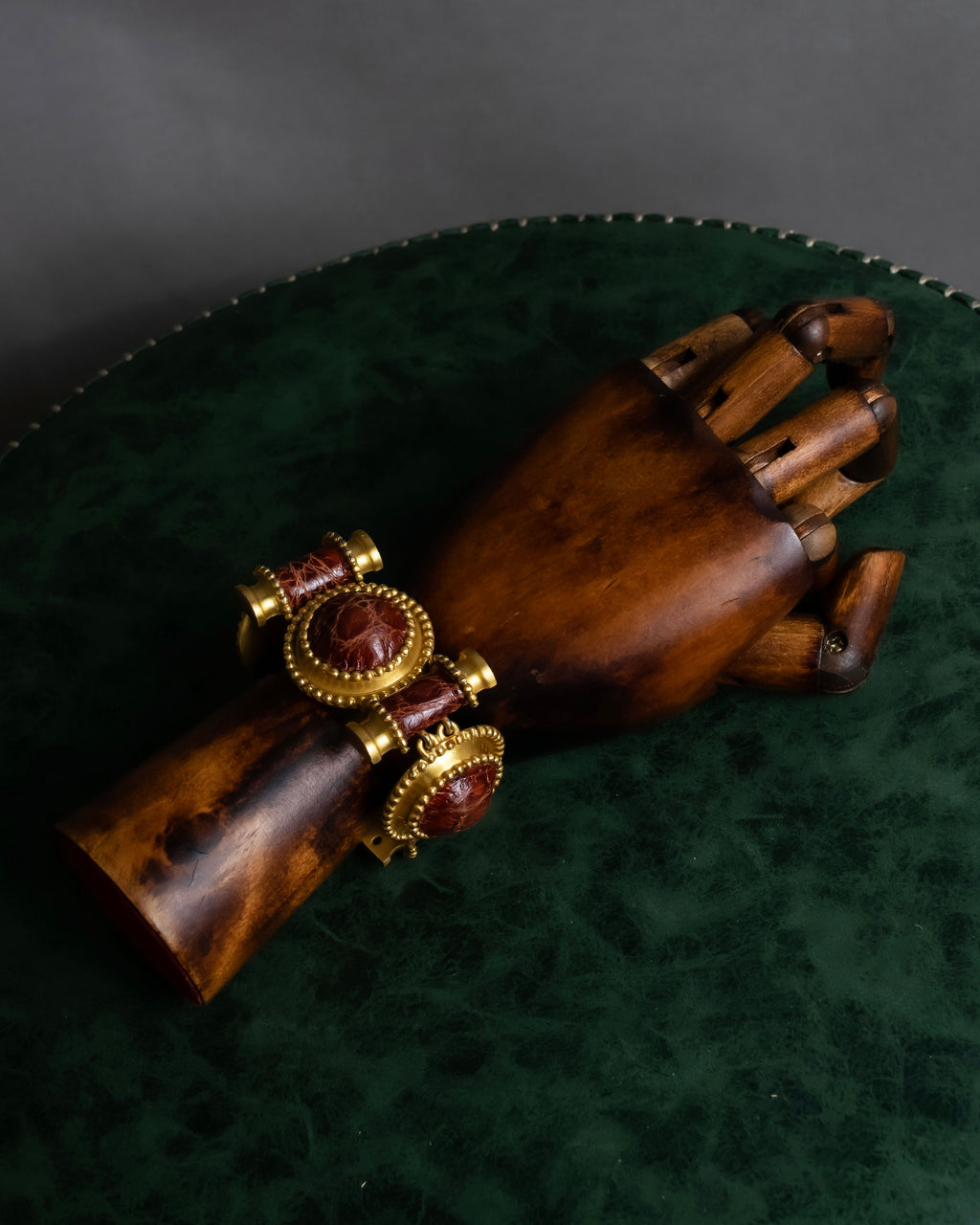 "LOEWE" Gold metal dome motif bracelet