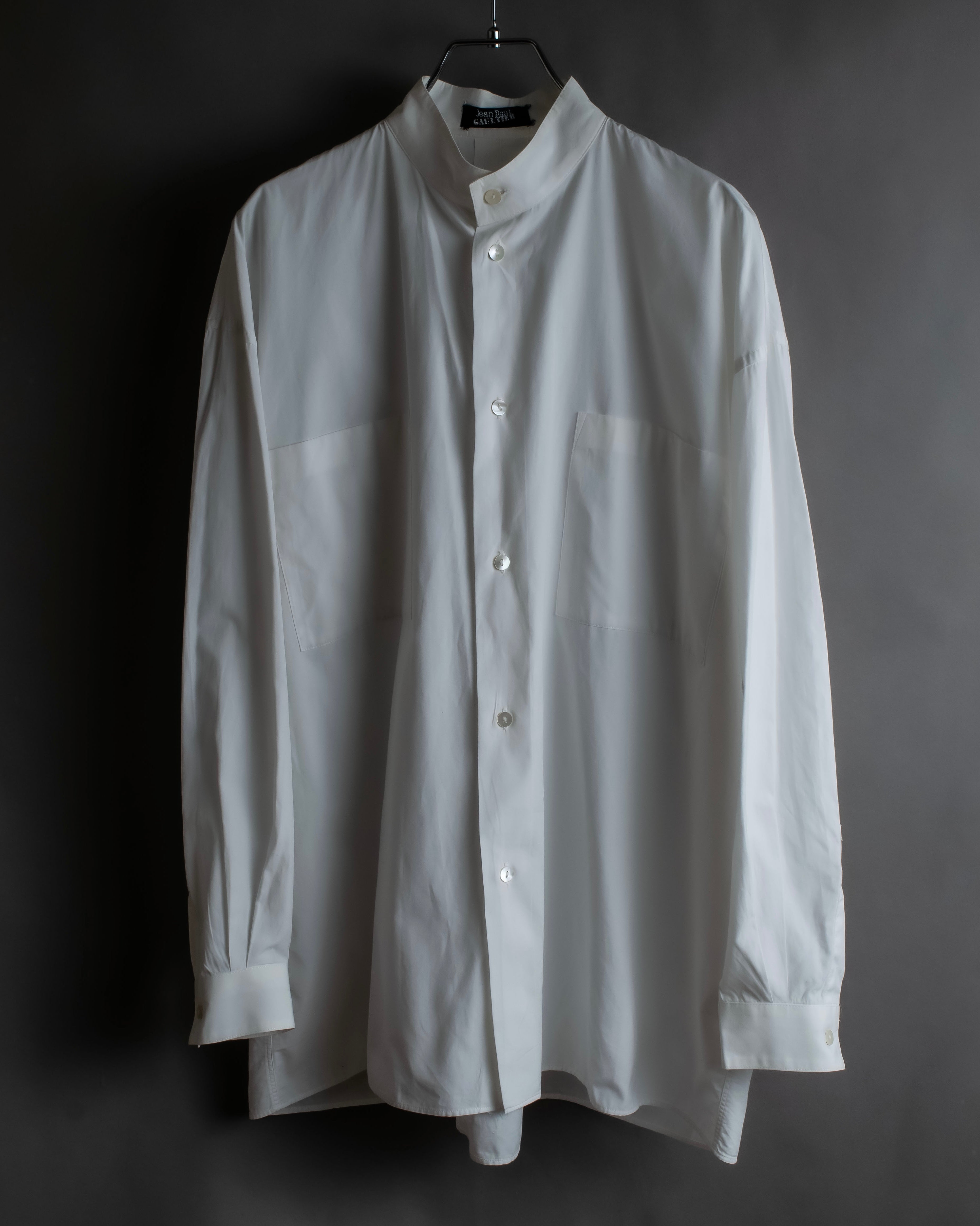 "JEAN PAUL GAULTIER" Cotton poplin stand-collar white shirt