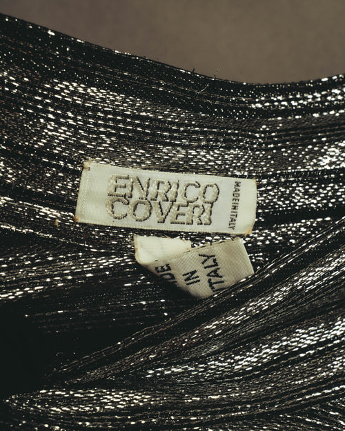 "ENRICO COVERI" 80's-90's Metallic flared maxi skirt