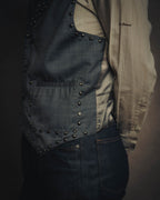 -SPECIAL- “Maison Martin Margiela” 07SS Studded wool leather tailored vest