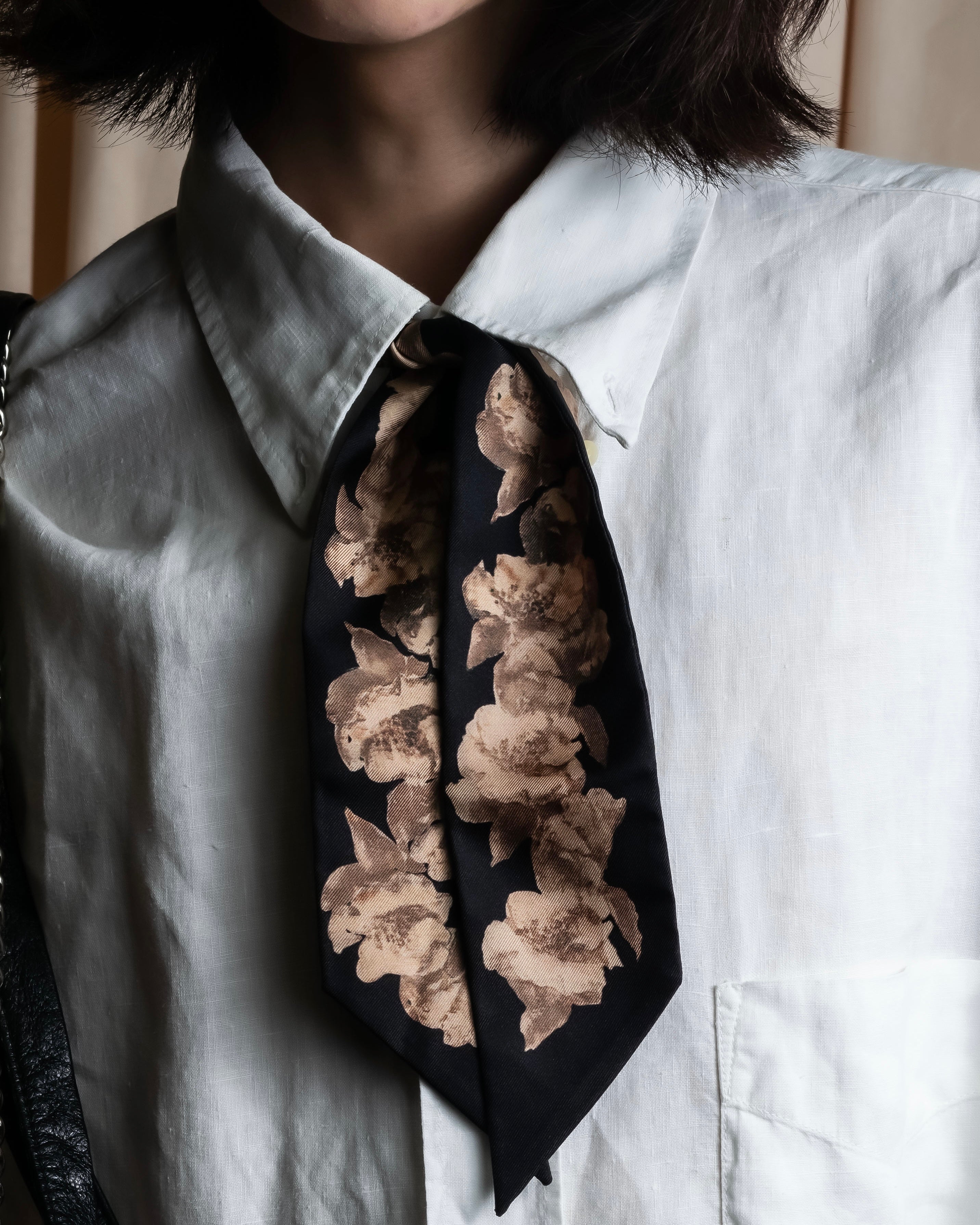 "Christian Dior" Baroque floral pattern silk twill scarf