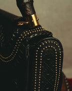 –SPECIAL– "GUCCI" 10's Embellished bamboo leather handbag