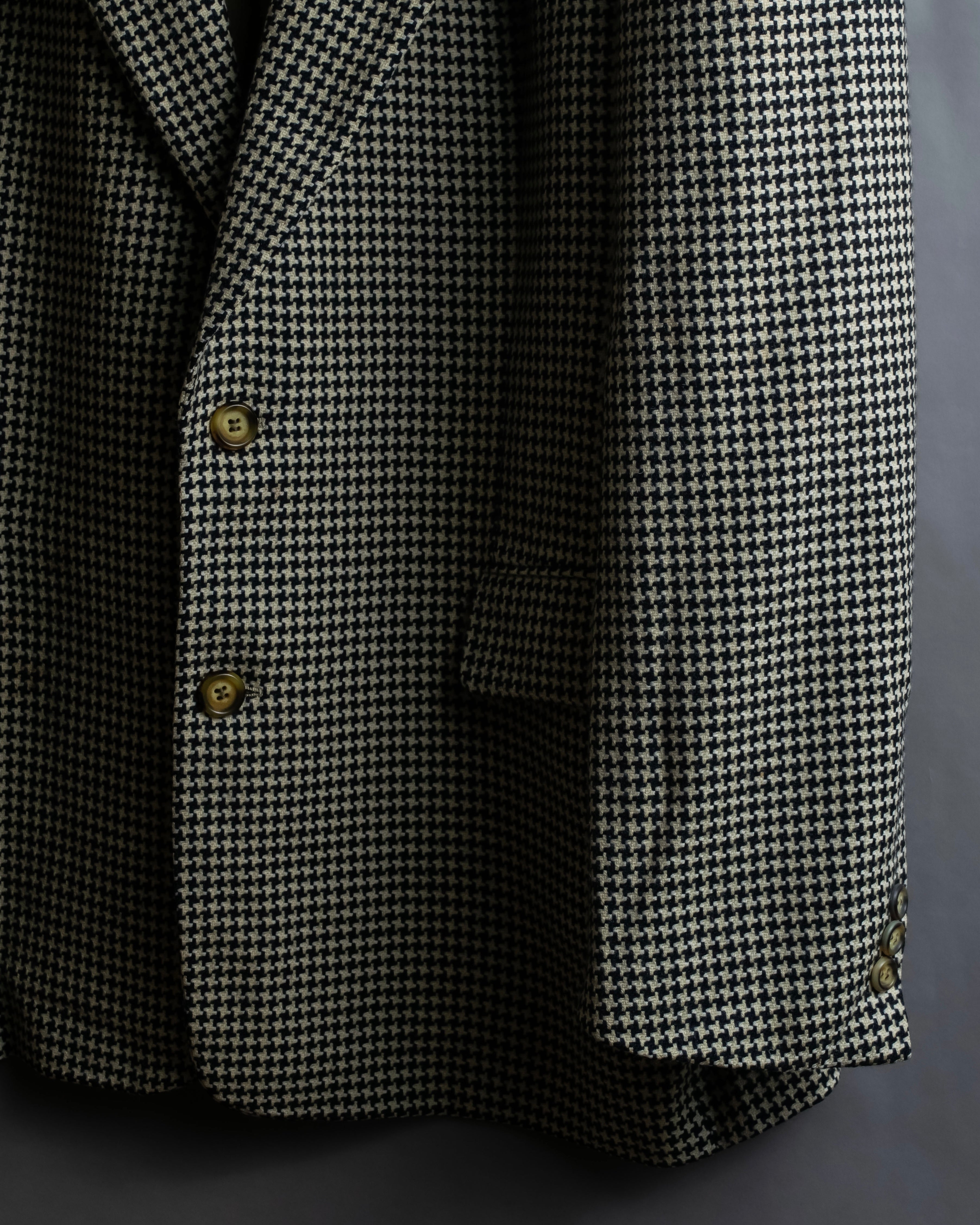 "HUGO BOSS" Houndstooth structured shoulder line tailored jacket