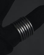 "Christian Dior" 00’s stacked wire silver 925 logo plate ring