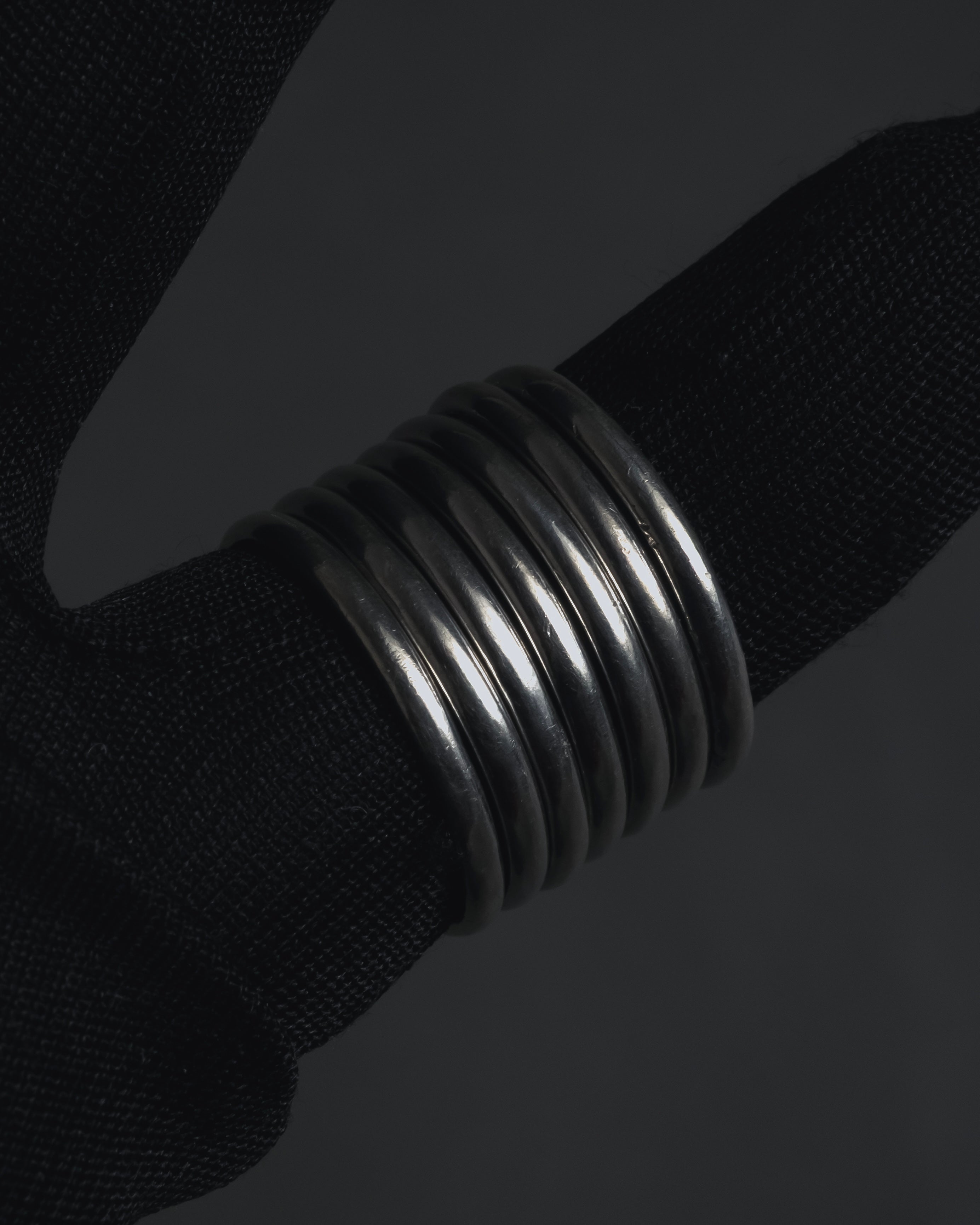 "Christian Dior" 00’s stacked wire silver 925 logo plate ring