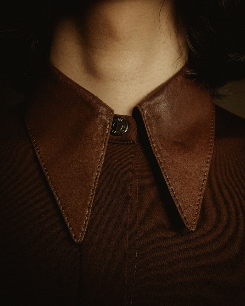 –SPECIAL– "HERMES"
00’s Transformable leather-trim viscose shirt