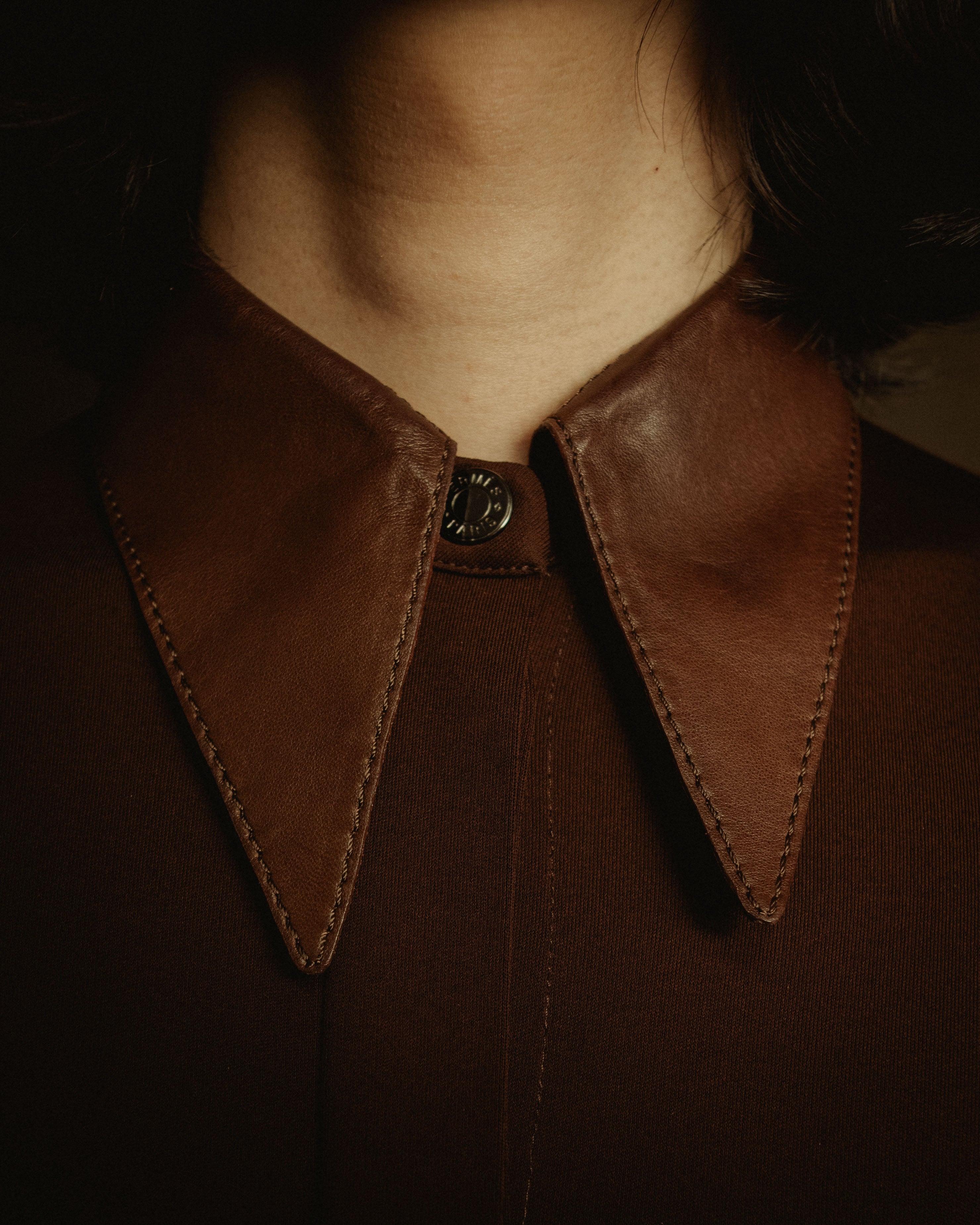 –SPECIAL– "HERMES"
00’s Transformable leather-trim viscose shirt