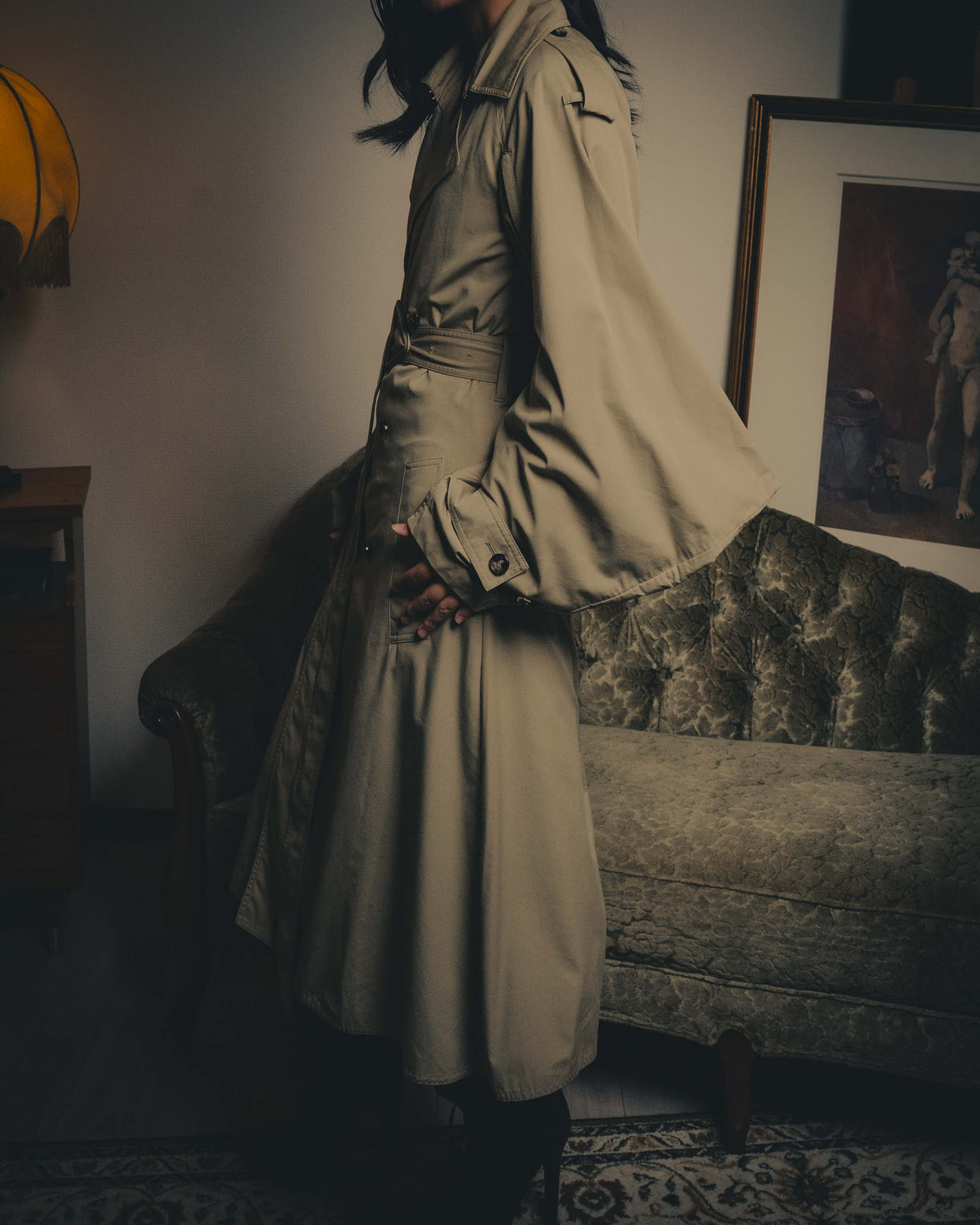 –SPECIAL– “BOTTEGA VENETA” 2020-21AW Sculptural cape-sleeve belted trench coat