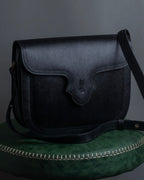 "YVES SAINT LAURENT" Cassandra logo engraved flap design leather bag