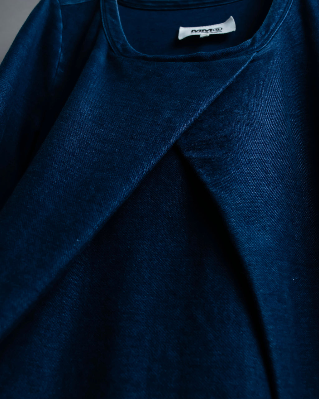 “MM6” front cut designed dennim long pull over