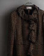 "RED VALENTINO" Ruffled frill detail tweed coat