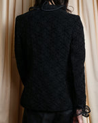 "JEAN-LOUIS SCHERRER" Lace frill design ribbon attached jacket