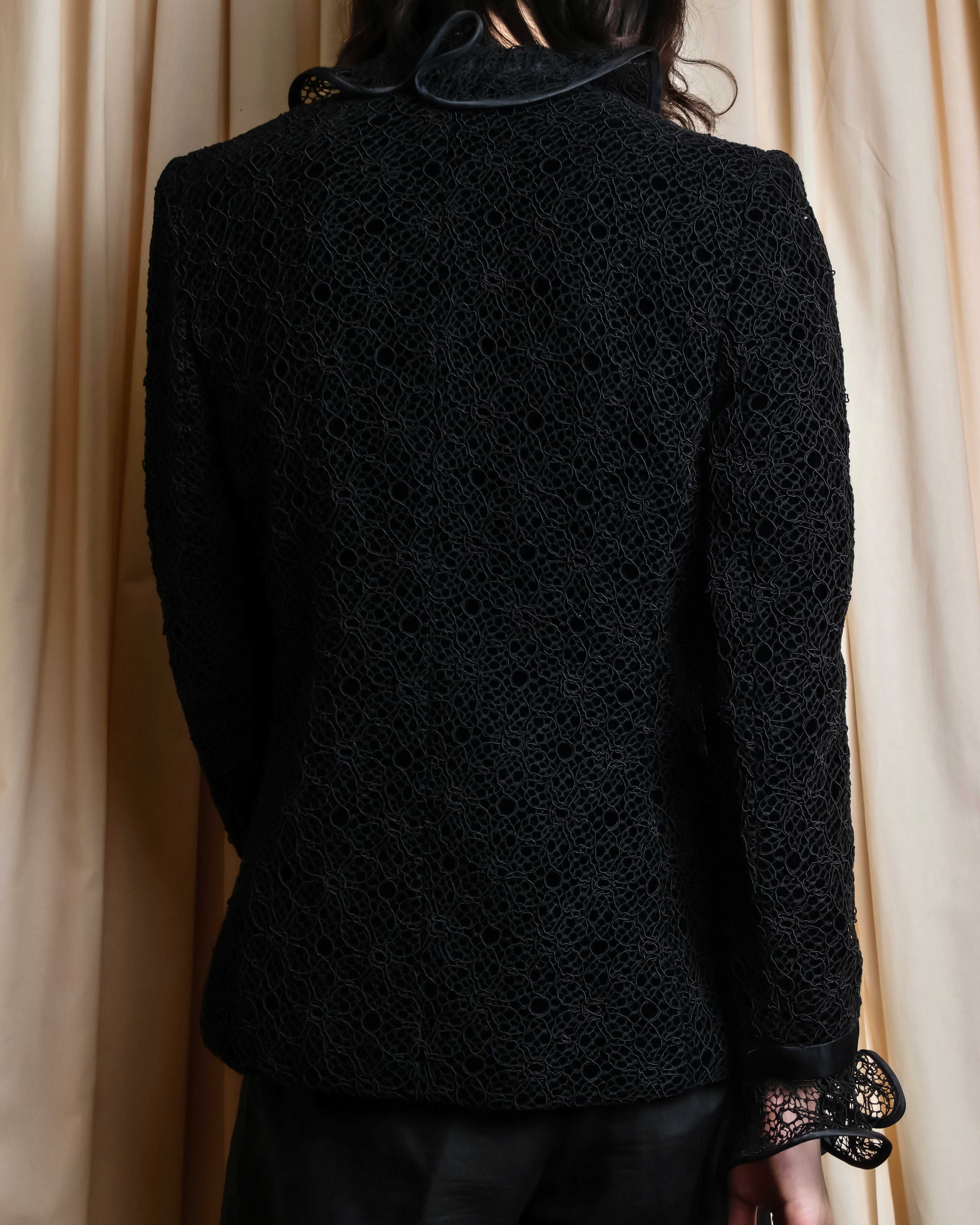 "JEAN-LOUIS SCHERRER" Lace frill design ribbon attached jacket