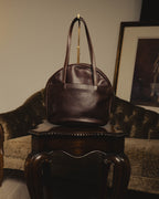 “BALENCIAGA” 80’s rounded dome leather shoulder bag
