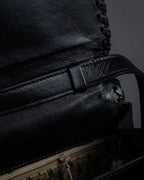 "YVES SAINT LAURENT" 80's-90's Logo engraved tassel detail bag