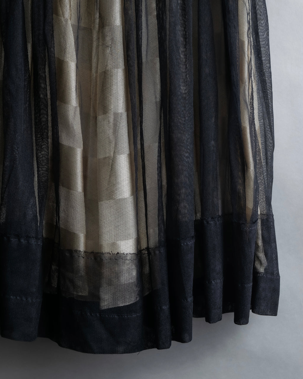 "LOUIS VUITTON" Tulle docking gather mid length skirt