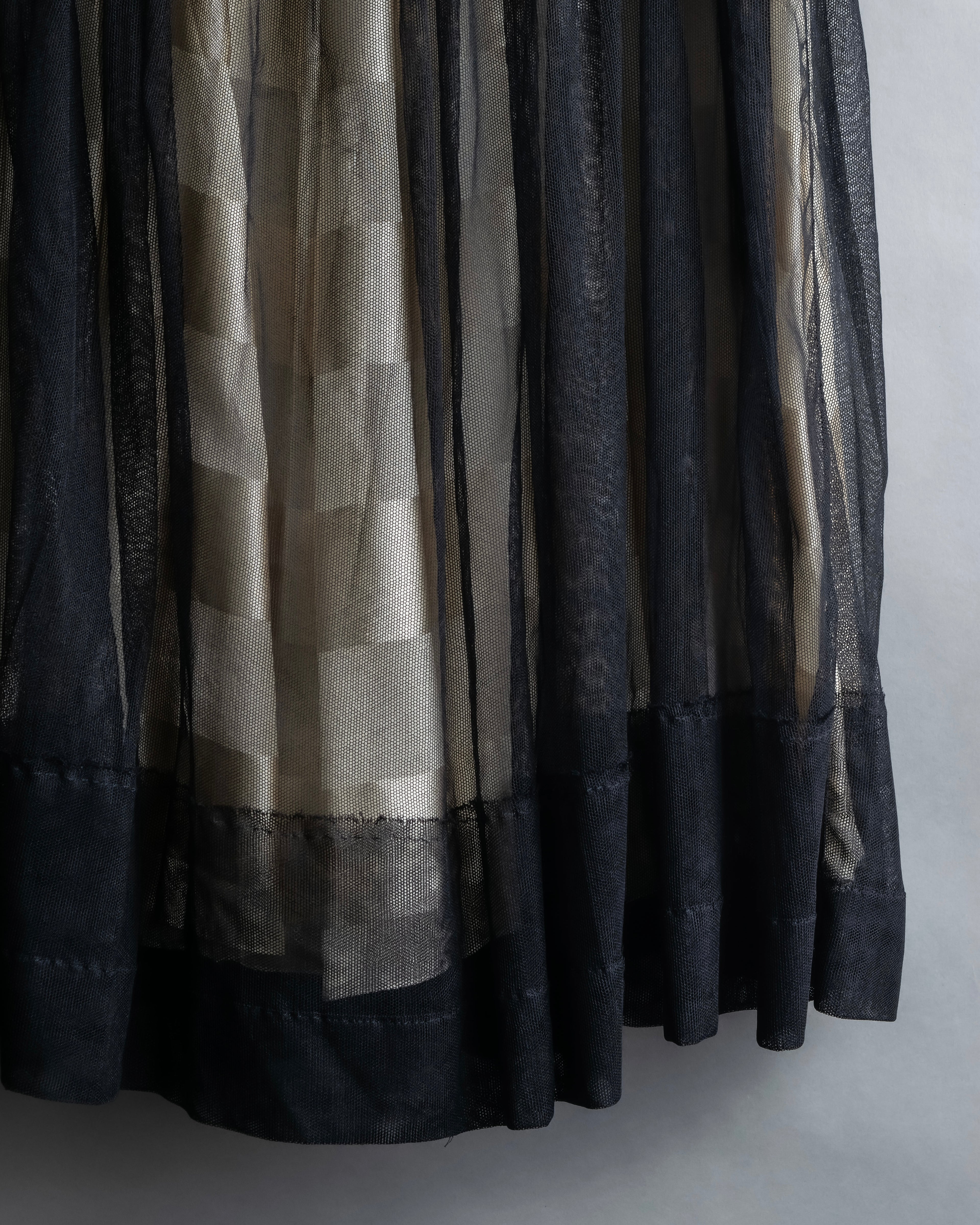 "LOUIS VUITTON" Tulle docking gather mid length skirt