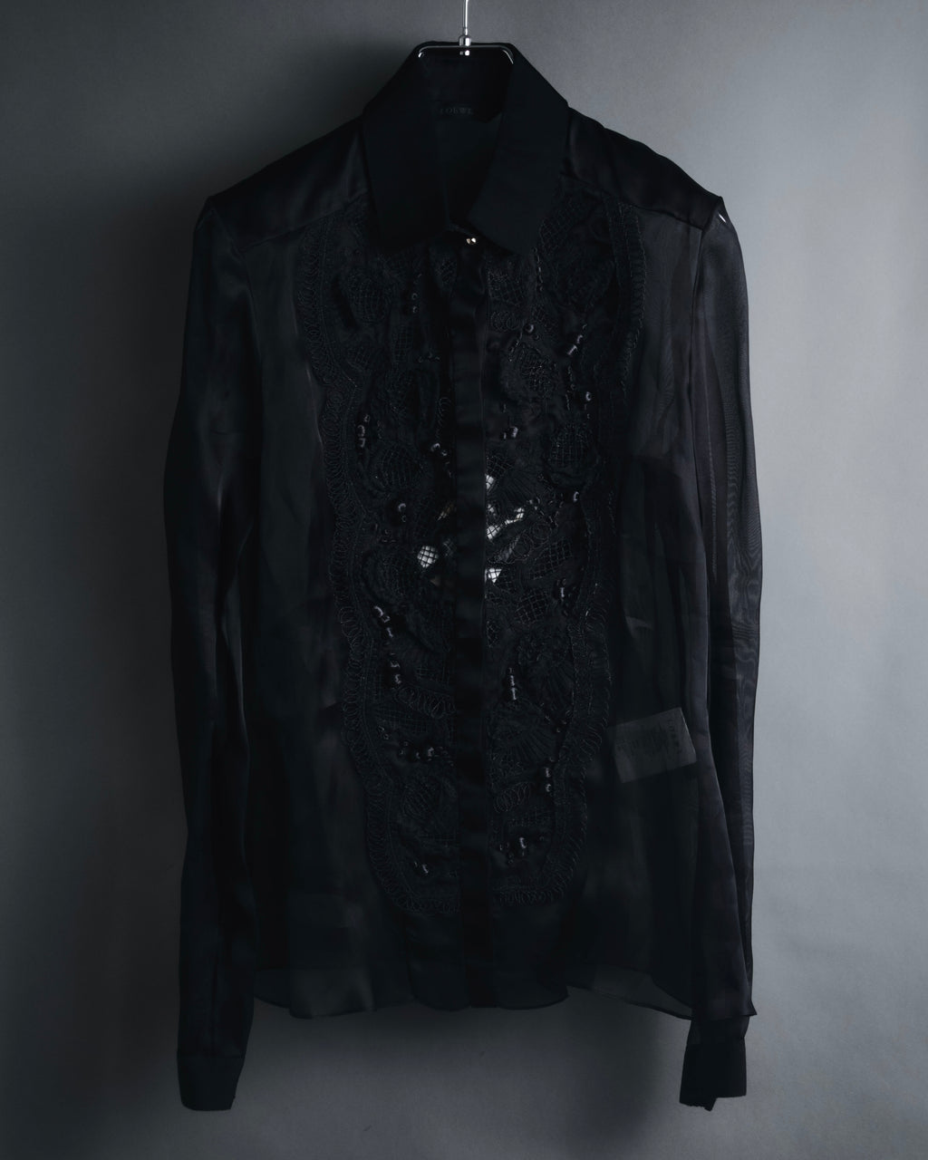 "LOEWE" 2014AW Sheer embroidered shirt