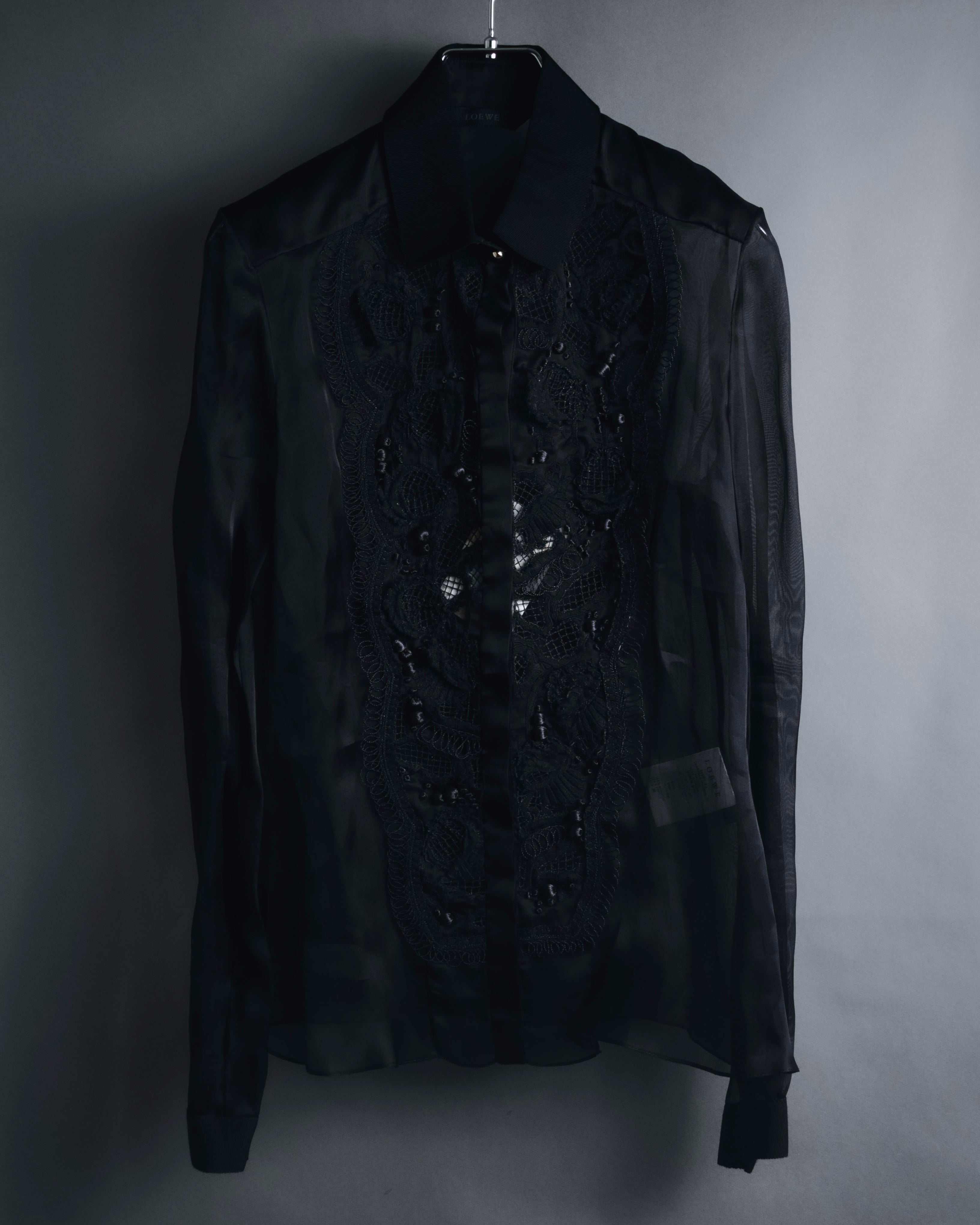 "LOEWE" 2014AW Sheer embroidered shirt